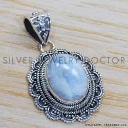 Rainbow Moonstone 925 Sterling Silver Pendant (SJWP-182)