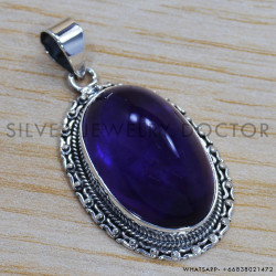 Amethyst 925 Sterling Silver Pendant (SJWP-187)
