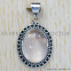 Rose Quartz 925 Sterling Silver Pendant (SJWP-188) Rose Quartz 925 Sterling Silver Pendant (SJWP-188)