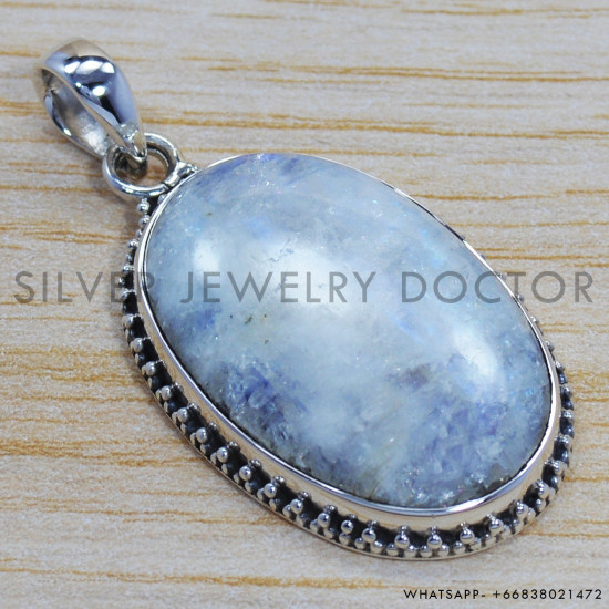 Rainbow Moonstone 925 Sterling Silver Pendant (SJWP-193) Rainbow Moonstone 925 Sterling Silver Pendant (SJWP-193)