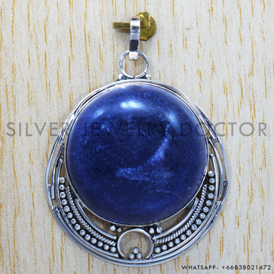 Lapis Lazuli 925 Sterling Silver Pendant (SJWP-195) Lapis Lazuli 925 Sterling Silver Pendant (SJWP-195)