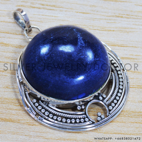 Lapis Lazuli 925 Sterling Silver Pendant (SJWP-195) Lapis Lazuli 925 Sterling Silver Pendant (SJWP-195)