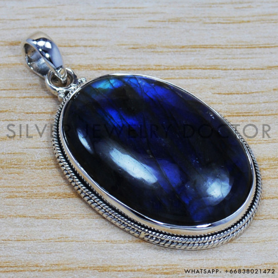 Labradorite 925 Sterling Silver Pendant (SJWP-202) Labradorite 925 Sterling Silver Pendant (SJWP-202)