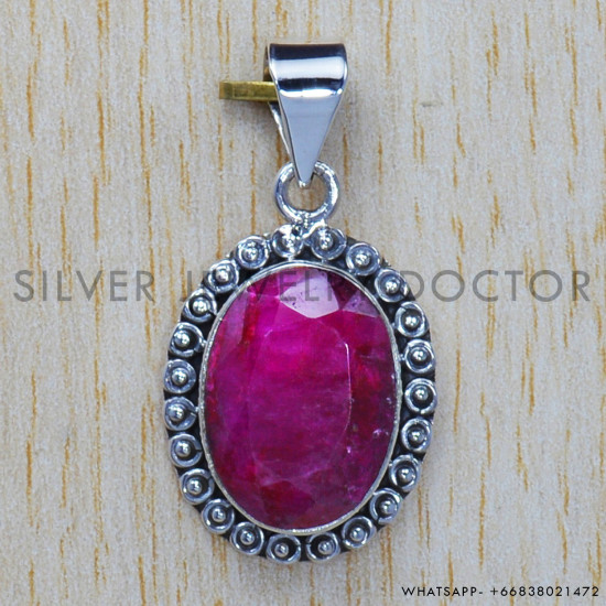 Ruby 925 Sterling Silver Pendant (SJWP-207) Ruby 925 Sterling Silver Pendant (SJWP-207)