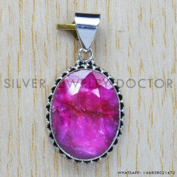Ruby 925 Sterling Silver Pendant (SJWP-208)