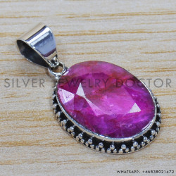 Ruby 925 Sterling Silver Pendant (SJWP-208)