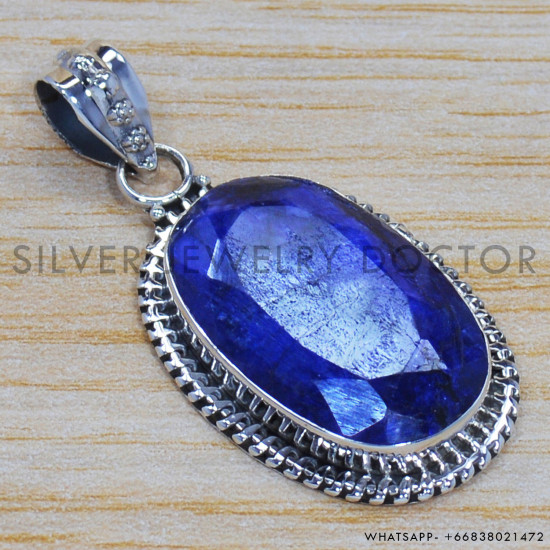 Sapphire 925 Sterling Silver Pendant (SJWP-212) Sapphire 925 Sterling Silver Pendant (SJWP-212)
