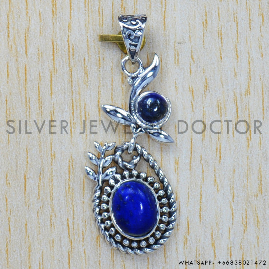 Lapis Lazuli 925 Sterling Silver Pendant (SJWP-217) Lapis Lazuli 925 Sterling Silver Pendant (SJWP-217)