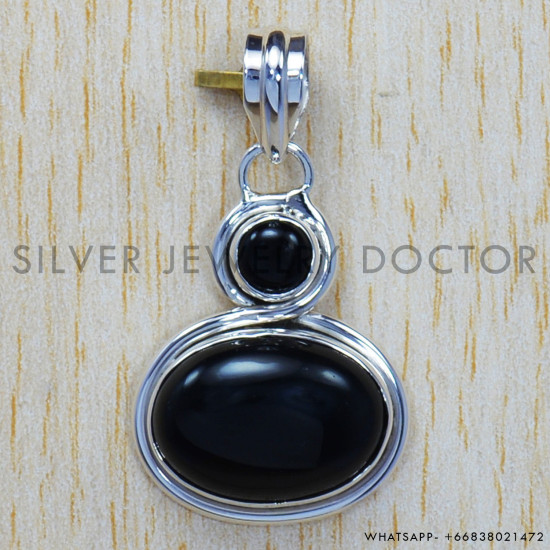 Black Onyx 925 Sterling Silver Pendant (SJWP-218) Black Onyx 925 Sterling Silver Pendant (SJWP-218)