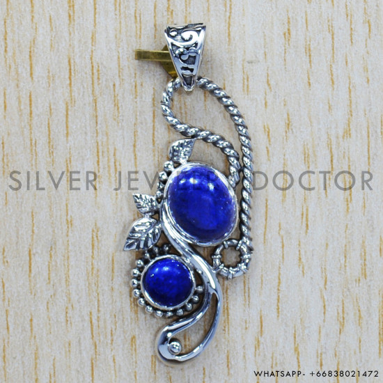 Lapis Lazuli 925 Sterling Silver Pendant (SJWP-220)