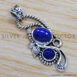 Lapis Lazuli 925 Sterling Silver Pendant (SJWP-220)