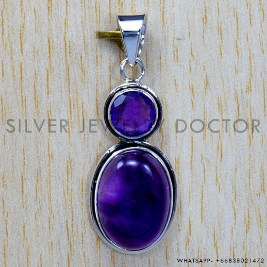 Amethyst 925 Sterling Silver Pendant (SJWP-221) Amethyst 925 Sterling Silver Pendant (SJWP-221)