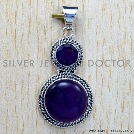 Amethyst 925 Sterling Silver Pendant (SJWP-222) Amethyst 925 Sterling Silver Pendant (SJWP-222)