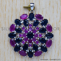 Sapphire 925 Sterling Silver Pendant (SJWP-225) Sapphire 925 Sterling Silver Pendant (SJWP-225)