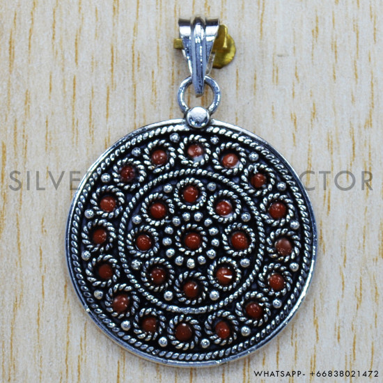 Coral 925 Sterling Silver Pendant (SJWP-231) Coral 925 Sterling Silver Pendant (SJWP-231)