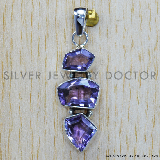 Amethyst 925 Sterling Silver Pendant (SJWP-235) Amethyst 925 Sterling Silver Pendant (SJWP-235)
