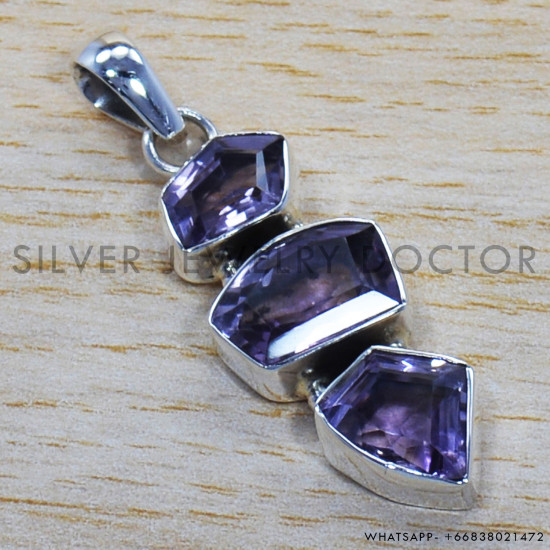 Amethyst 925 Sterling Silver Pendant (SJWP-235) Amethyst 925 Sterling Silver Pendant (SJWP-235)