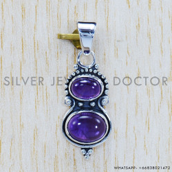 Amethyst 925 Sterling Silver Pendant (SJWP-246)