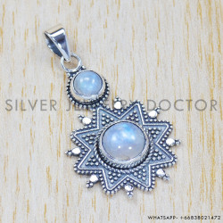 Rainbow Moonstone 925 Sterling Silver Pendant (SJWP-247) Rainbow Moonstone 925 Sterling Silver Pendant (SJWP-247)