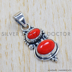 Coral 925 Sterling Silver Pendant (SJWP-248) Coral 925 Sterling Silver Pendant (SJWP-248)