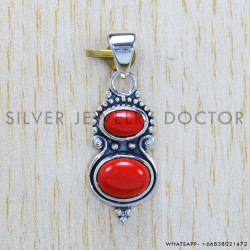 Coral 925 Sterling Silver Pendant (SJWP-248)