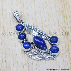 Lapis Lazuli 925 Sterling Silver Pendant (SJWP-252) Lapis Lazuli 925 Sterling Silver Pendant (SJWP-252)