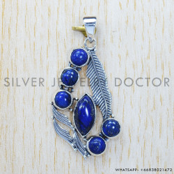 Lapis Lazuli 925 Sterling Silver Pendant (SJWP-252)