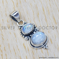 Rainbow Moonstone 925 Sterling Silver Pendant (SJWP-255)