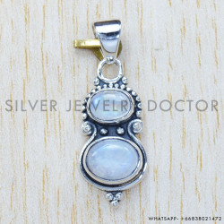 Rainbow Moonstone 925 Sterling Silver Pendant (SJWP-255)