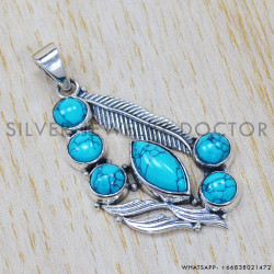 Turquoise 925 Sterling Silver Pendant (SJWP-257) Turquoise 925 Sterling Silver Pendant (SJWP-257)
