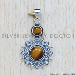 Tiger Eye 925 Sterling Silver Pendant (SJWP-259)