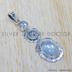 Rainbow Moonstone 925 Sterling Silver Pendant (SJWP-264) Rainbow Moonstone 925 Sterling Silver Pendant (SJWP-264)