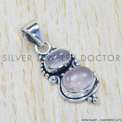 Rose Quartz 925 Sterling Silver Pendant (SJWP-266) Rose Quartz 925 Sterling Silver Pendant (SJWP-266)