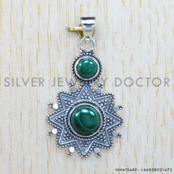 Malachite 925 Sterling Silver Pendant (SJWP-267)