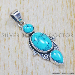 Turquoise 925 Sterling Silver Pendant (SJWP-268) Turquoise 925 Sterling Silver Pendant (SJWP-268)