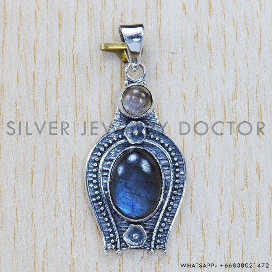 Labradorite 925 Sterling Silver Pendant (SJWP-271) Labradorite 925 Sterling Silver Pendant (SJWP-271)
