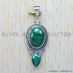 Malachite 925 Sterling Silver Pendant (SJWP-272)
