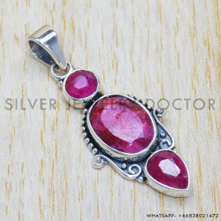 Ruby 925 Sterling Silver Pendant (SJWP-280) Ruby 925 Sterling Silver Pendant (SJWP-280)