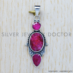 Ruby 925 Sterling Silver Pendant (SJWP-280)