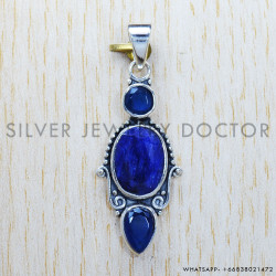Sapphire 925 Sterling Silver Pendant (SJWP-282)