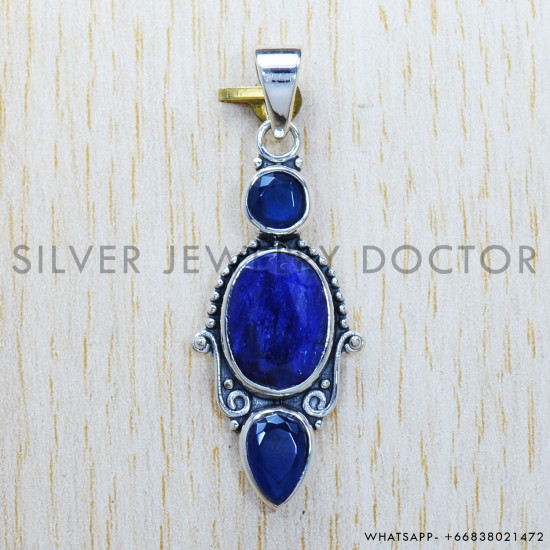 Sapphire 925 Sterling Silver Pendant (SJWP-282) Sapphire 925 Sterling Silver Pendant (SJWP-282)