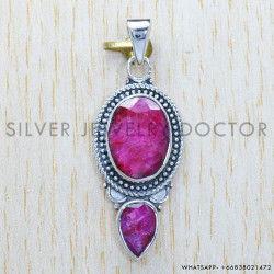 Ruby 925 Sterling Silver Pendant (SJWP-283)