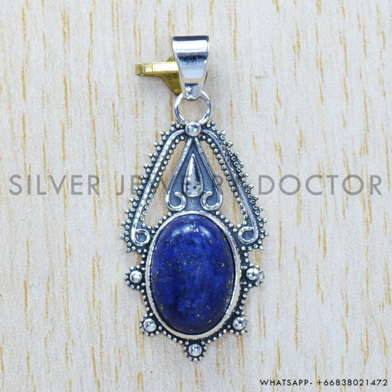 Lapis Lazuli 925 Sterling Silver Pendant (SJWP-285) Lapis Lazuli 925 Sterling Silver Pendant (SJWP-285)
