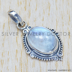 Rainbow Moonstone 925 Sterling Silver Pendant (SJWP-286) Rainbow Moonstone 925 Sterling Silver Pendant (SJWP-286)