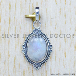 Rainbow Moonstone 925 Sterling Silver Pendant (SJWP-286)