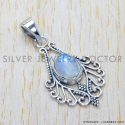 Rainbow Moonstone 925 Sterling Silver Pendant (SJWP-287) Rainbow Moonstone 925 Sterling Silver Pendant (SJWP-287)