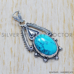 Turquoise 925 Sterling Silver Pendant (SJWP-294) Turquoise 925 Sterling Silver Pendant (SJWP-294)