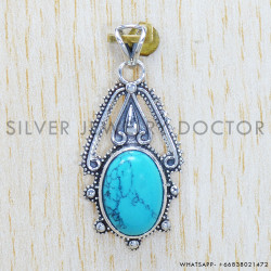 Turquoise 925 Sterling Silver Pendant (SJWP-294)