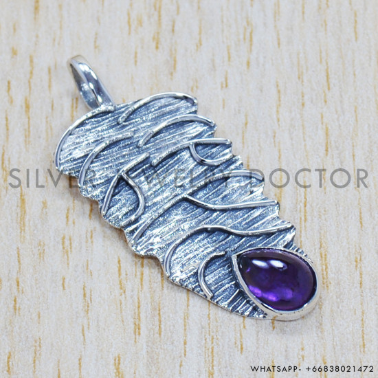 Amethyst 925 Sterling Silver Pendant (SJWP-296) Amethyst 925 Sterling Silver Pendant (SJWP-296)