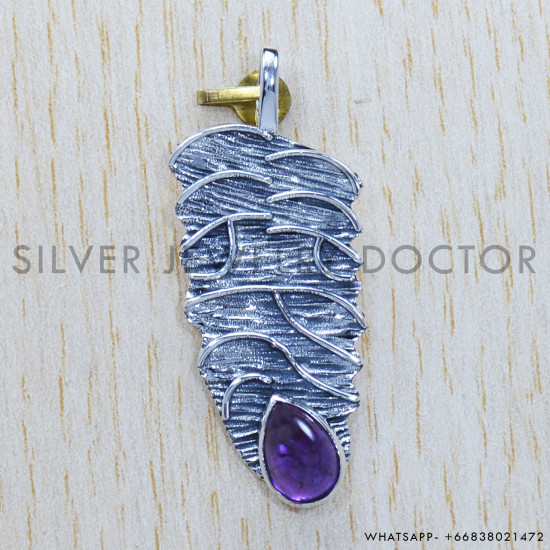 Amethyst 925 Sterling Silver Pendant (SJWP-296) Amethyst 925 Sterling Silver Pendant (SJWP-296)